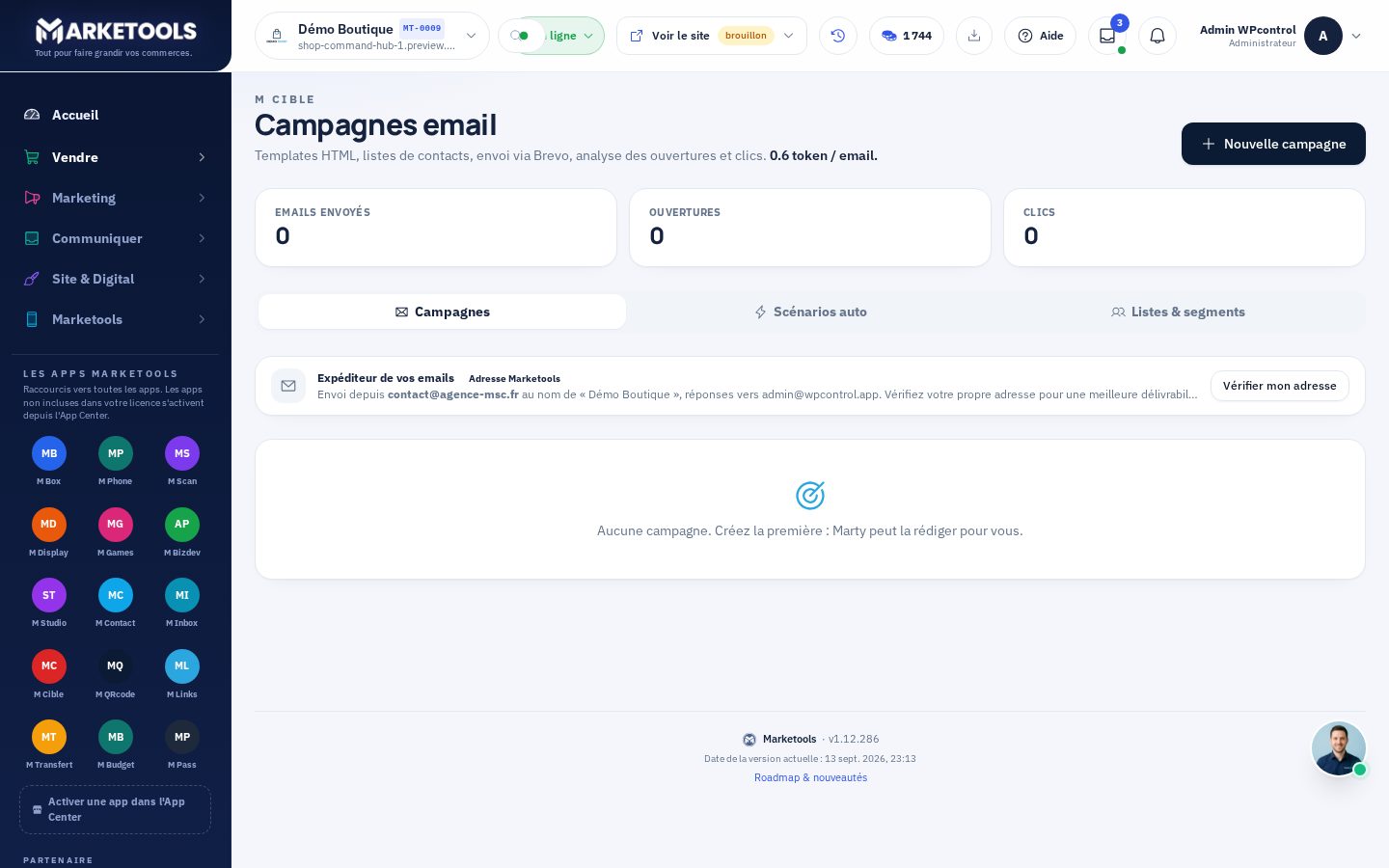 Campagnes email & SMS vers vos listes M Contact